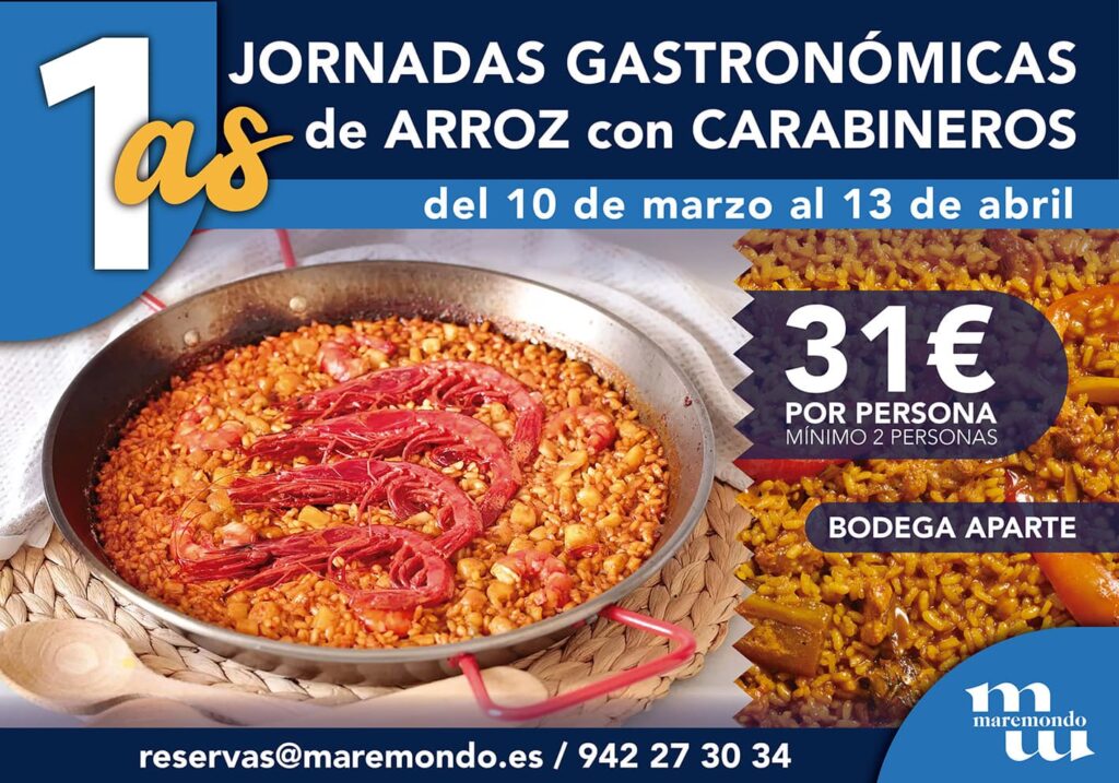 1 jornadas gastronómicas de arroz con carabineros en Santander