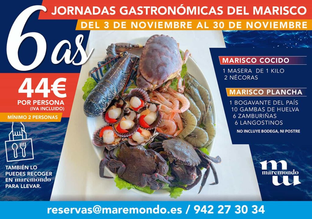Jornadas gastronómicas del marisco - Restaurante Maremondo 2025 Santander