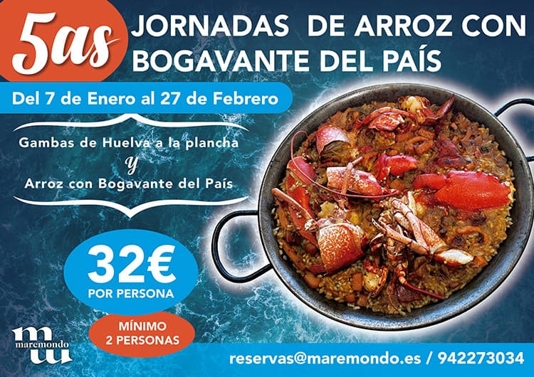 Jornadas de arroz con bogavante - Restaurante Maremondo 2025 Santander