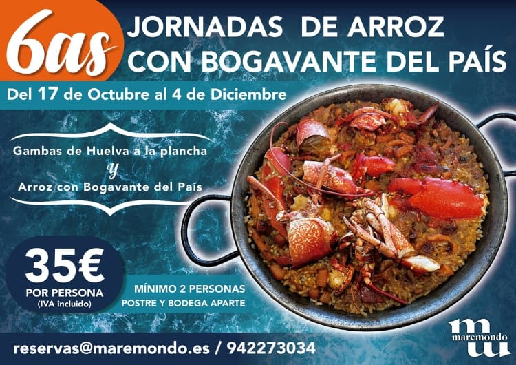 Jornadas de arroz con bogavante - Restaurante Maremondo 2026 Santander